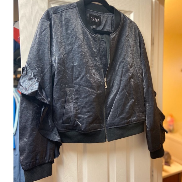 GUESS Biella Ruffled Bomber Jacket - Picture 2 of 3